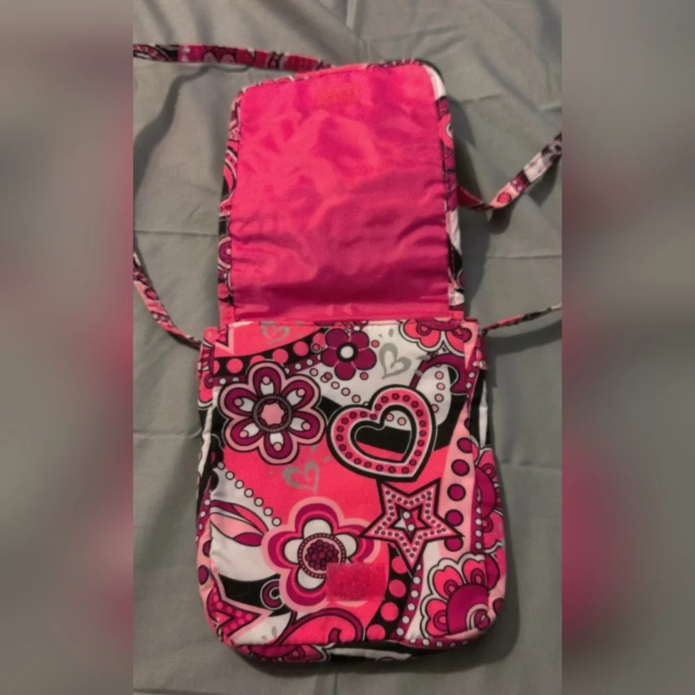 Girls Pink Justice Handbag Purse Peace Sign, Heart, Star, Flower